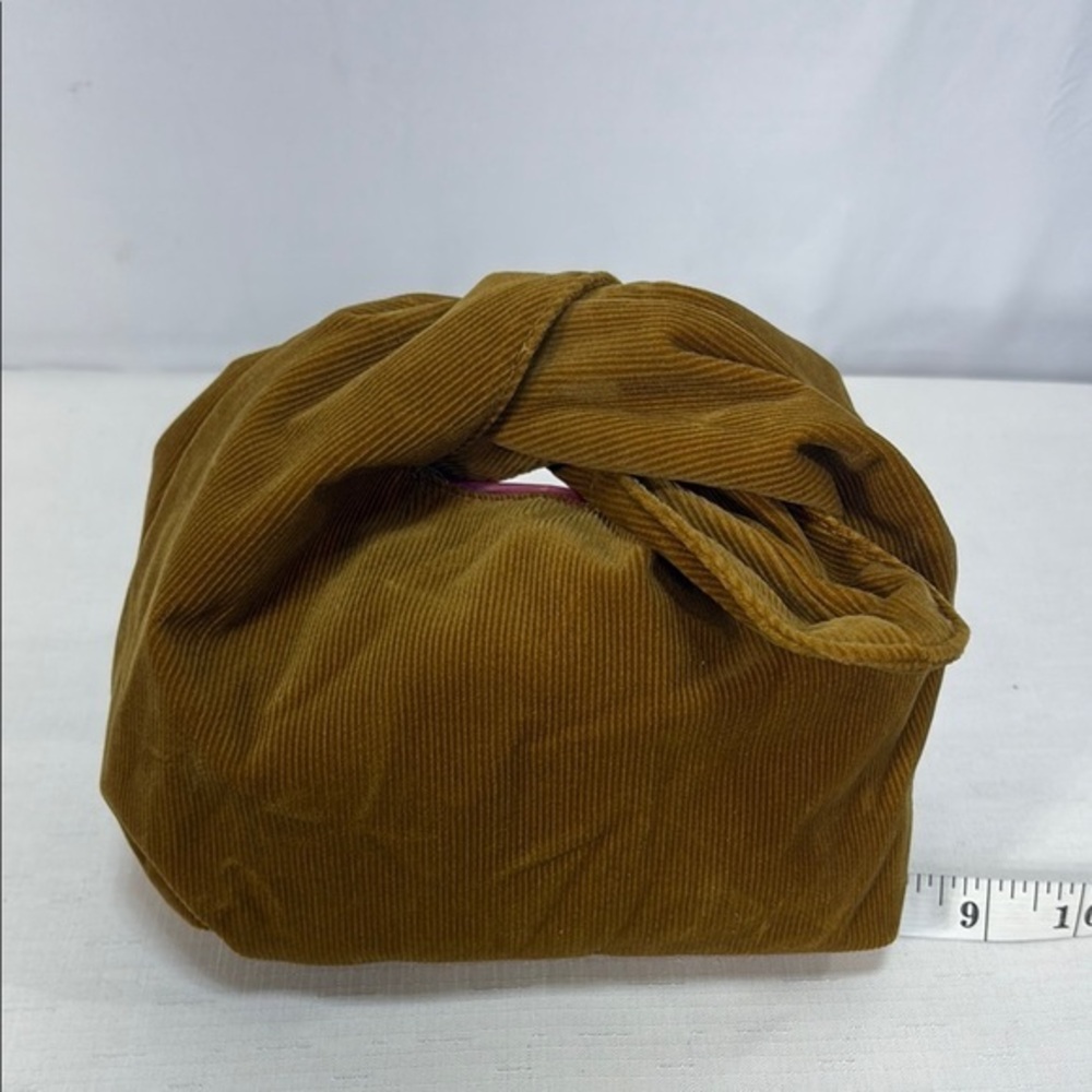 🗄️ Merit Elegant Brown corduroy tie top Clutch